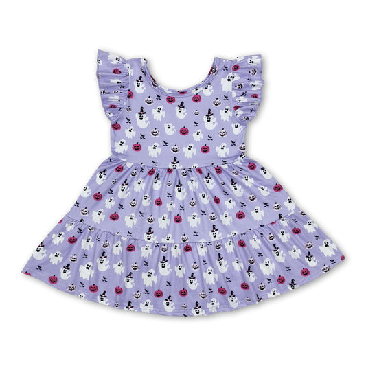 Ghost bat pumpkin kids girls Halloween dresses