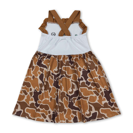 Duck call camo dog straps kids girls dresses