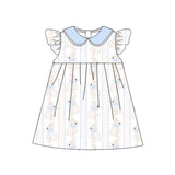 Flutter sleeves bunny bow baby girls Easter dress