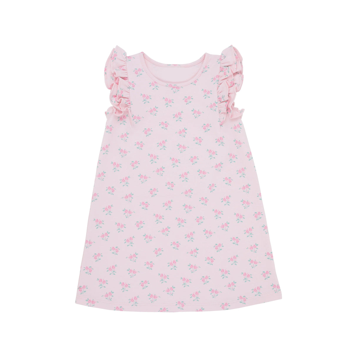 Pink flutter sleeves floral baby girls dresses