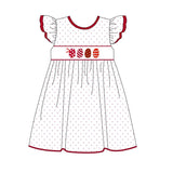 Flutter sleeves polka dots bunny eggs kids girls Easter dress