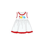 Sleeveless princess polka dots ruffle girls dresses