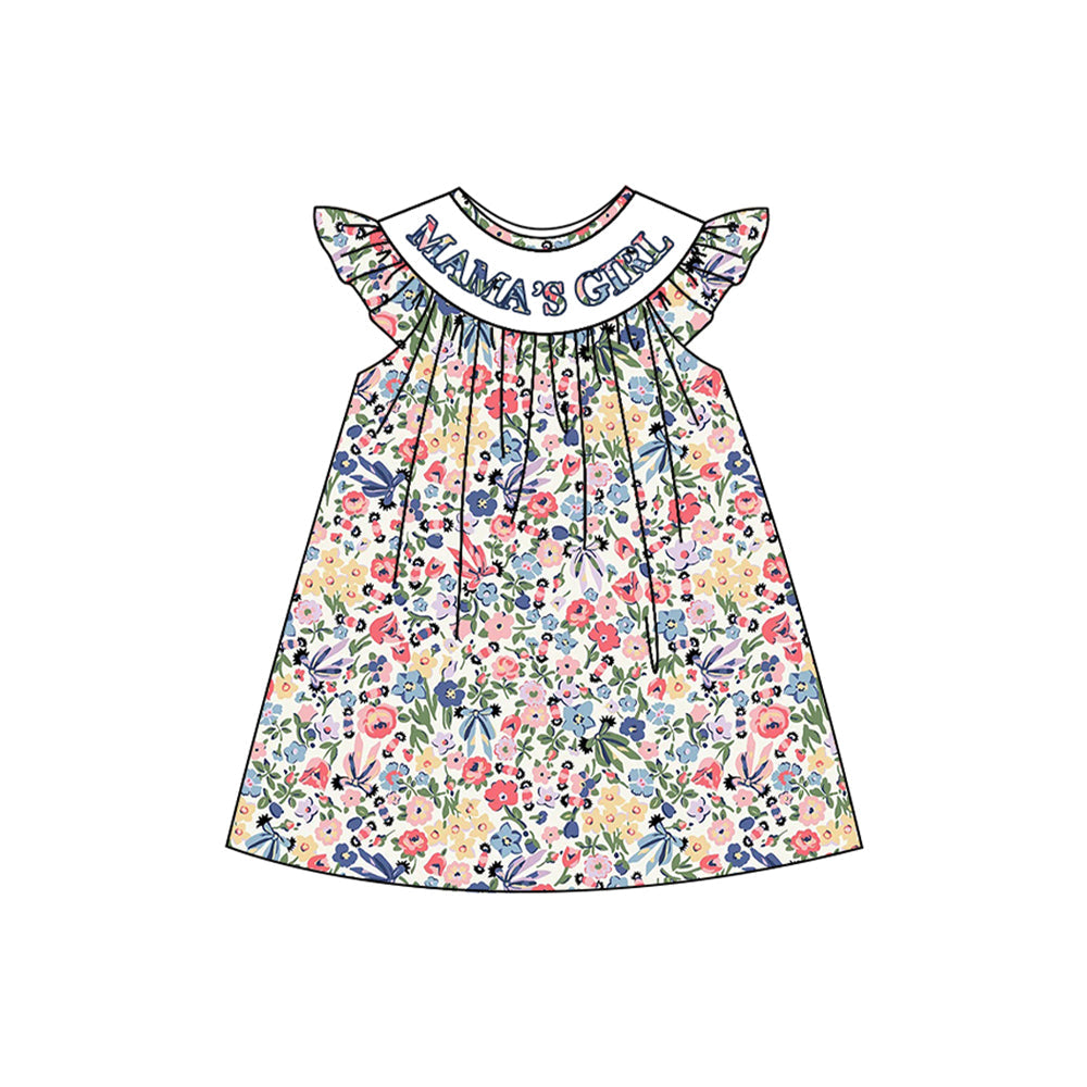 Mama's girl flutter sleeves floral baby girls dresses