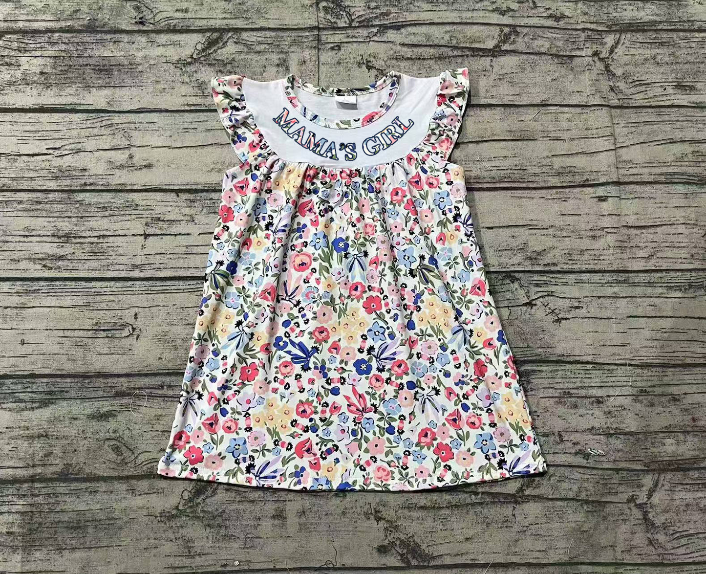 Mama's girl flutter sleeves floral baby girls dresses