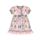Short sleeves ruffle guitar singer girls dresses