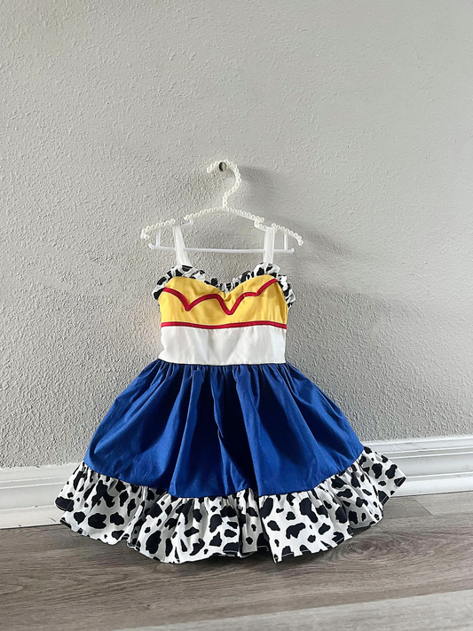 Straps yellow blue ruffle toy baby girls summer dresses