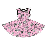 Sleeveless soccer bow baby girls summer dresses