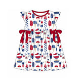 Flutter sleeves ice cream baby girls 4th of july dresses
