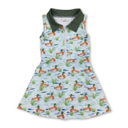 Sleeveless duck kids girls polo athletic dresses