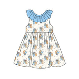 Light blue ruffle dog stars baby girls summer dresses