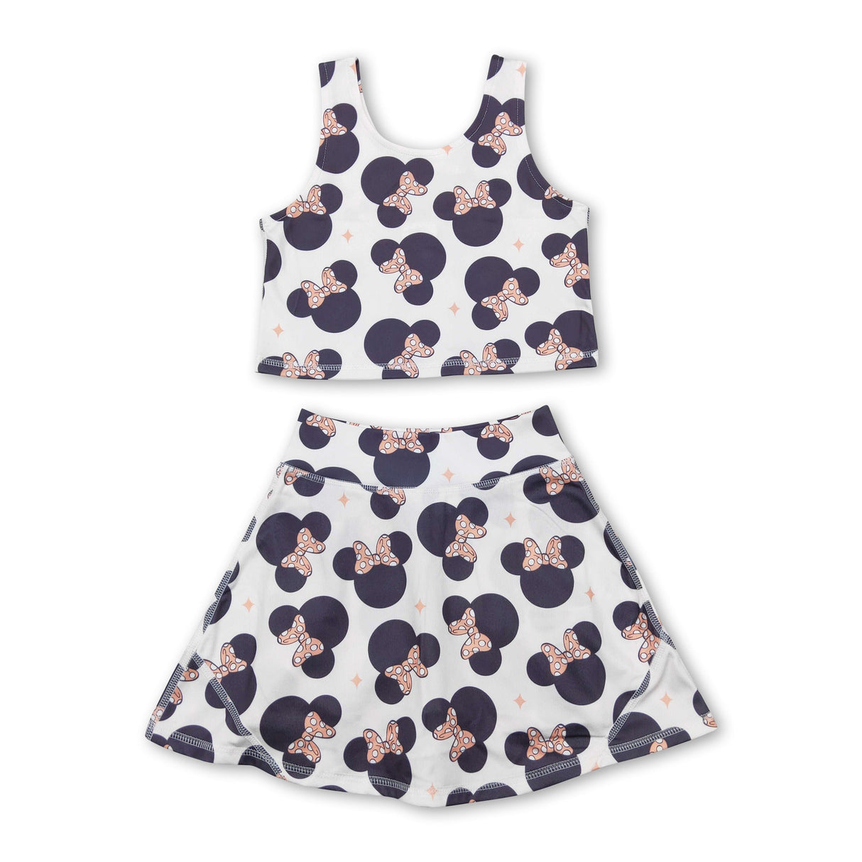 Sleeveless mouse top skirt kids girls clothing
