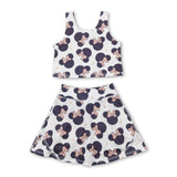 Sleeveless mouse top skirt kids girls clothing