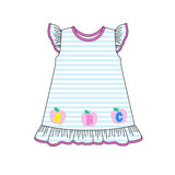 Stripe apple ABC ruffle girls back to school dresses