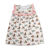 Ruffle horse rodeo baby girls western dresses