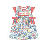 Flutter sleeves mouse floral baby girls summer dresses