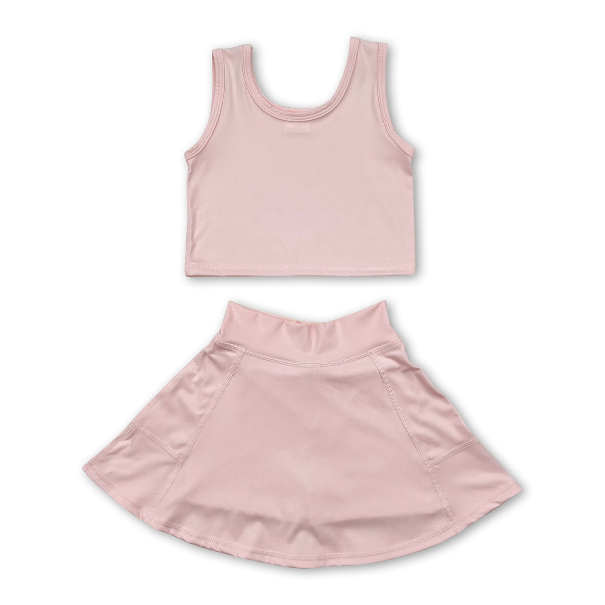 Sleeveless top skirt kids girls active wear set