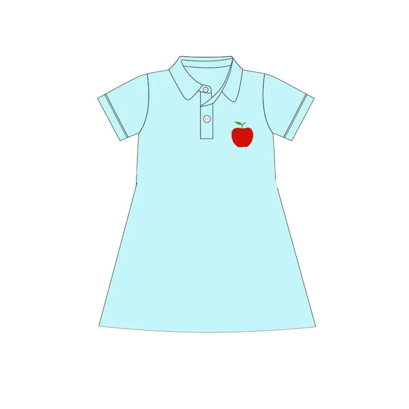 Auqa short sleeves apple girls back to school polo dress
