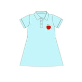 Auqa short sleeves apple girls back to school polo dress