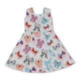 Sleeveless princess bow kids girls active wear dress