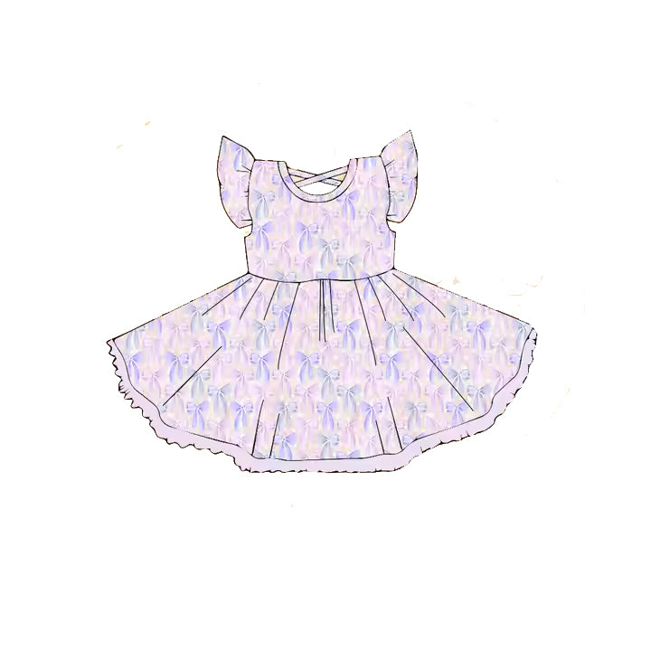 Flutter sleeves lavender baby girls dresses
