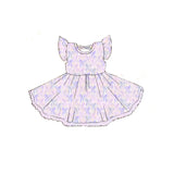 Flutter sleeves lavender baby girls dresses