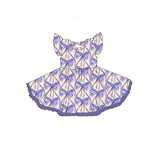 Flutter sleeves purple baby girls dresses