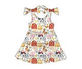 Straps horse pig chicken cow sheep girls farm dress
