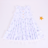 Sleeveless lavender floral pockets baby girls dresses