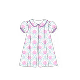 Short sleeves shell starfish baby girls summer dresses
