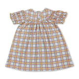 Cow tractor plaid short sleeves farm girls dresses