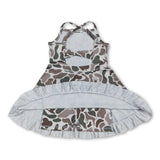Deer duck camo straps ruffle girls athletic dress
