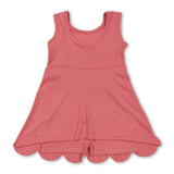 Sleeveless solid kids girls athletic dresses
