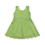 Lime green sleeveless kids girls summer athletic dresses