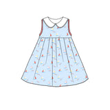Sleeveless boat kids girls summer dresses