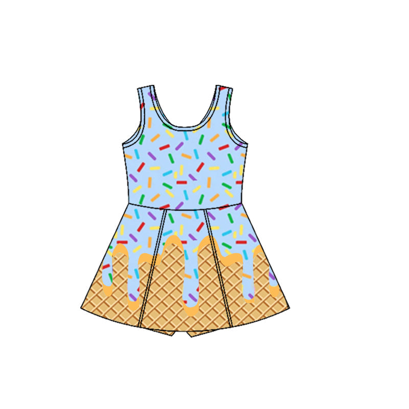 Light blue sprinkle ice cream kids girls team athletic dress