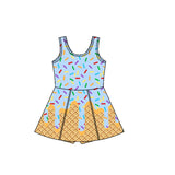 Light blue sprinkle ice cream kids girls team athletic dress
