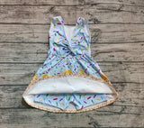 Light blue sprinkle ice cream kids girls team athletic dress
