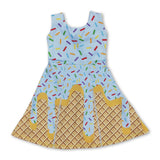 Light blue sprinkle ice cream kids girls team athletic dress