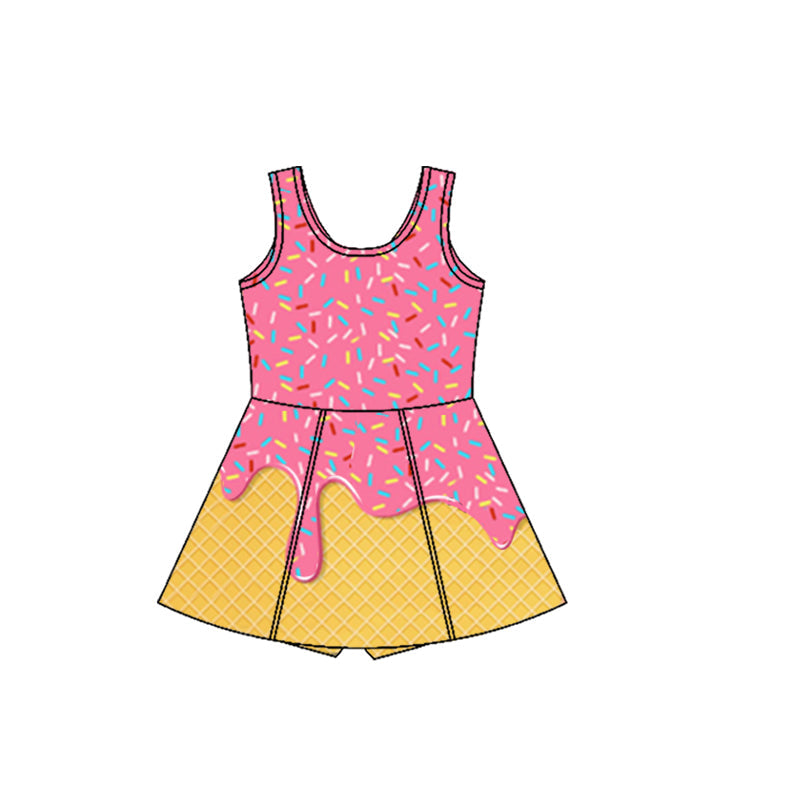 Pink sprinkle ice cream kids girls team athletic dress