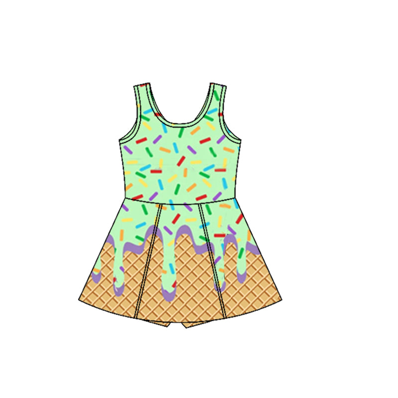 Green sprinkle ice cream girls team athletic dress