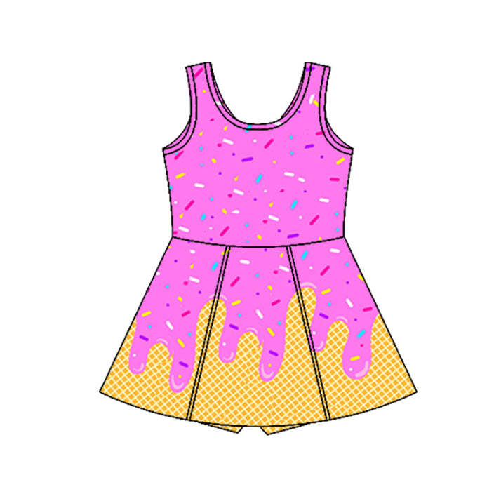 Pink sprinkle ice cream girls team athletic dresses
