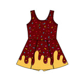 Maroon sprinkle ice cream girls team athletic dresses