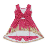 Hot pink khaki sprinkle ice cream girls team athletic dress
