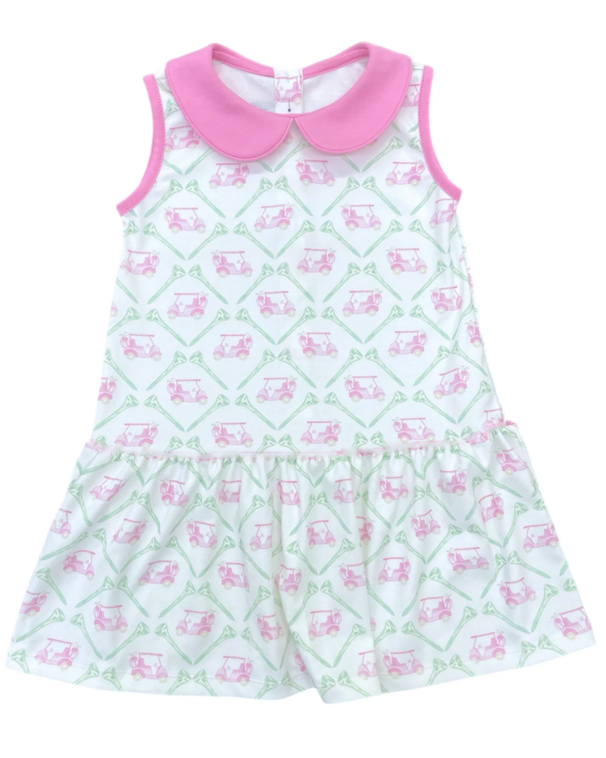 Pink sleeveless golf kids girls summer dresses