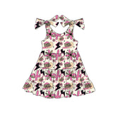 Leopard cactus hat ruffle girls western dresses