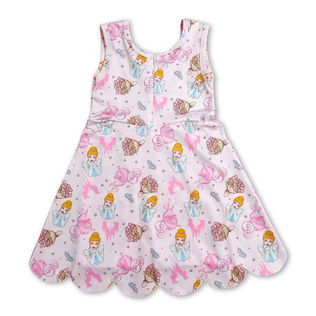 Sleeveless princess castle girls summer athletic dress