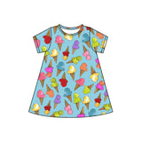 Short sleeves ice cream summer kids girls dress