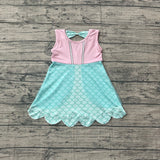 Sleeveless lavender bow princess kids girls summer dress
