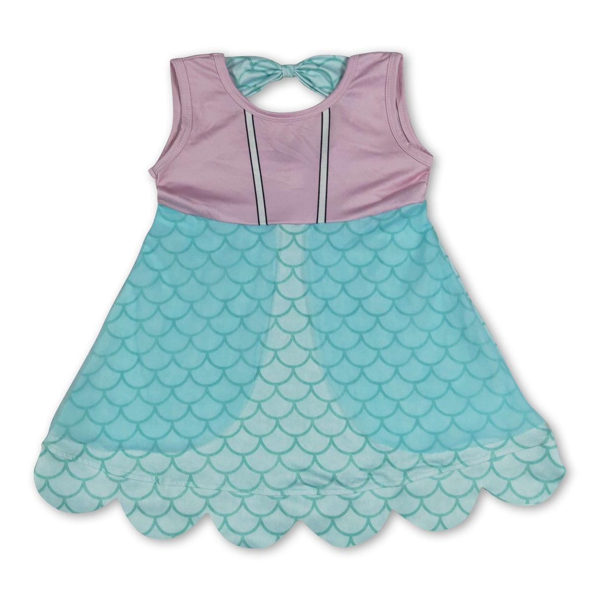 Sleeveless lavender bow princess kids girls summer dress