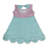 Sleeveless lavender bow princess kids girls summer dress